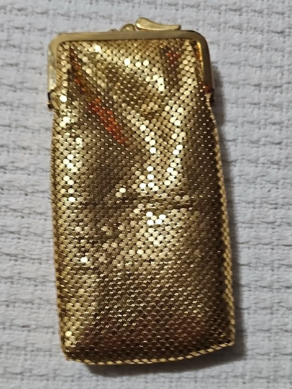 Joan Rivers Gold Mesh Coin Purse with Satin Interior